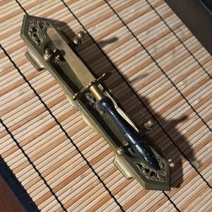 Antique Brass and Black Decorative Letter Opener.